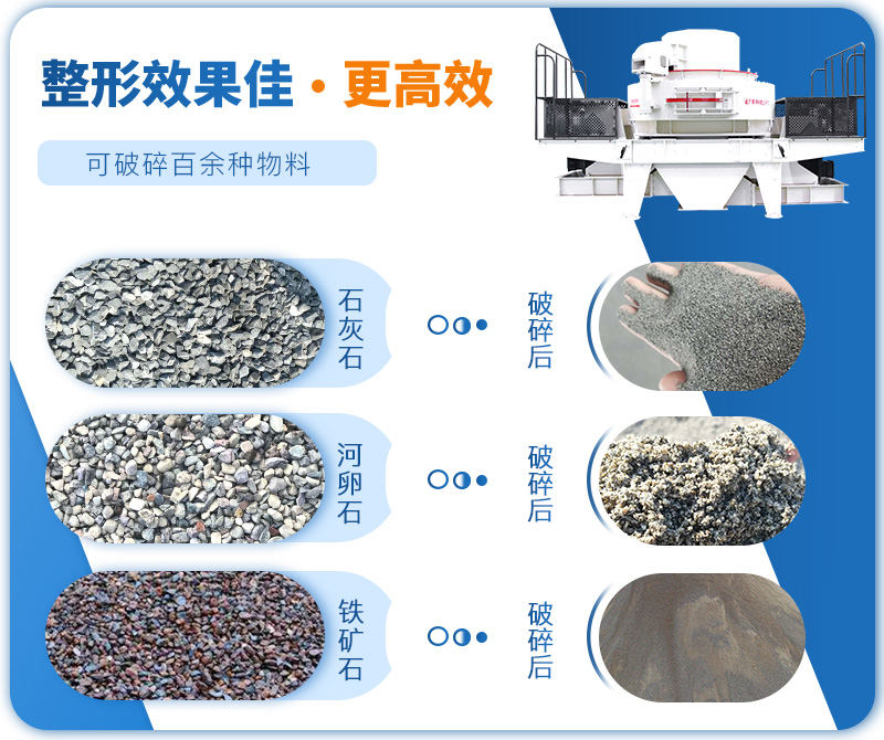 制砂機(jī)成品粒度多樣化，各種石料都不怕